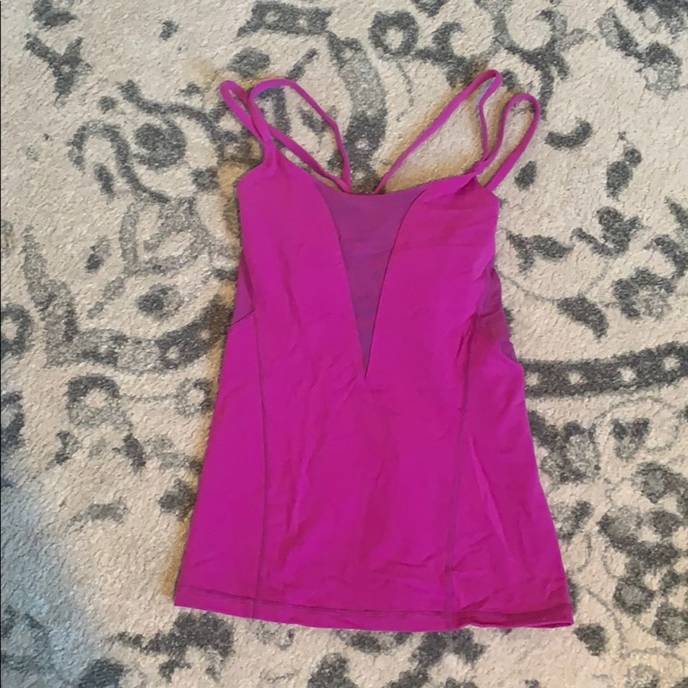 Hot pink Lululemon strapping back tank